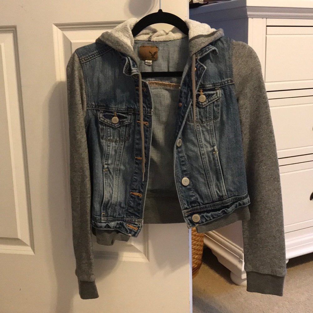 American Eagle Denim/Sweatshirt Jacket